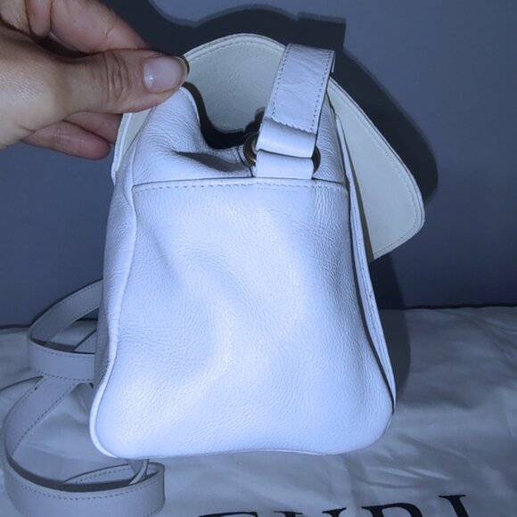 Furla 1927 leather bamboo shoulder bag w/dusty EUC - Picture 7 of 12